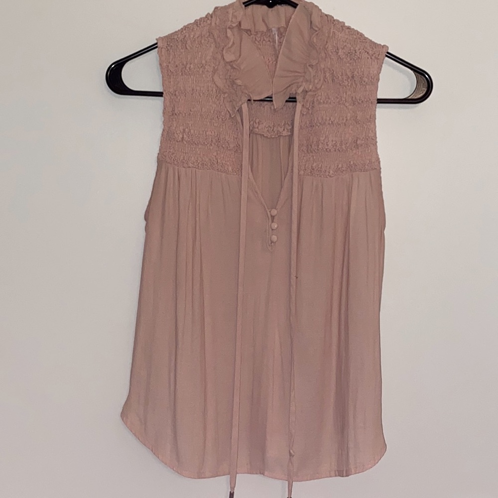 Free People Knit V-Neck Sleeveless Blouse
